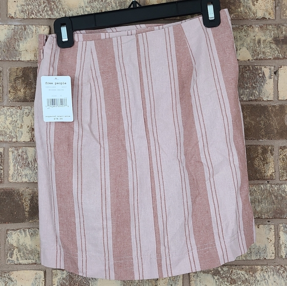 Free People Tuscan Sunrise Linen Wrap Skirt New - Picture 2 of 6